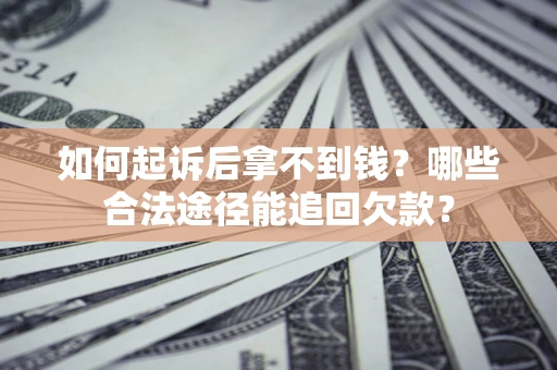 武汉如何起诉后拿不到钱？哪些合法途径能追回欠款？