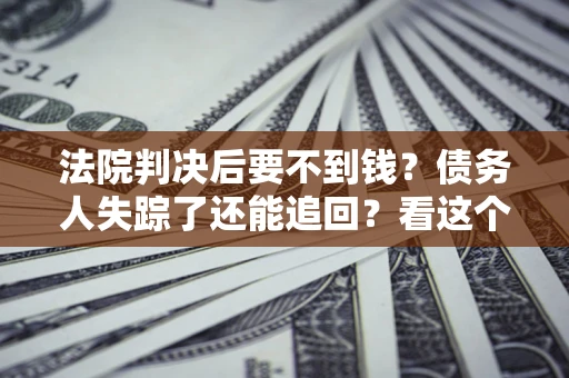 武汉法院判决后要不到钱？债务人失踪了还能追回？看这个方法！