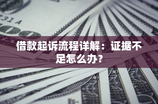 武汉借款起诉流程详解：证据不足怎么办？