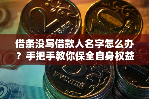 武汉借条没写借款人名字怎么办？手把手教你保全自身权益
