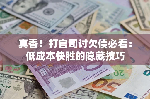 武汉真香！打官司讨欠债必看：低成本快胜的隐藏技巧